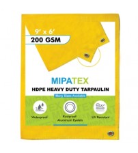 Mipatex Tarpaulin / Tirpal 9 Feet x 6 Feet 200 GSM (Yellow)